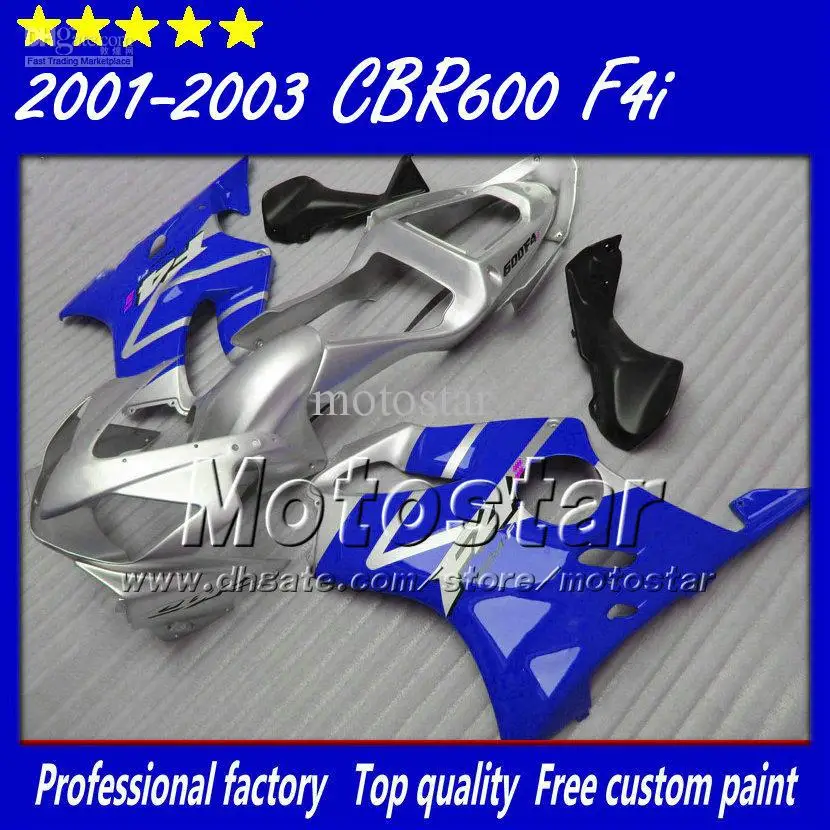 

Injection kit for HONDA CBR600 F4i fairing 2001 2002 2003 fairings cbr 600 f4i 01 02 03 glossy dark blue flat silver SZ30