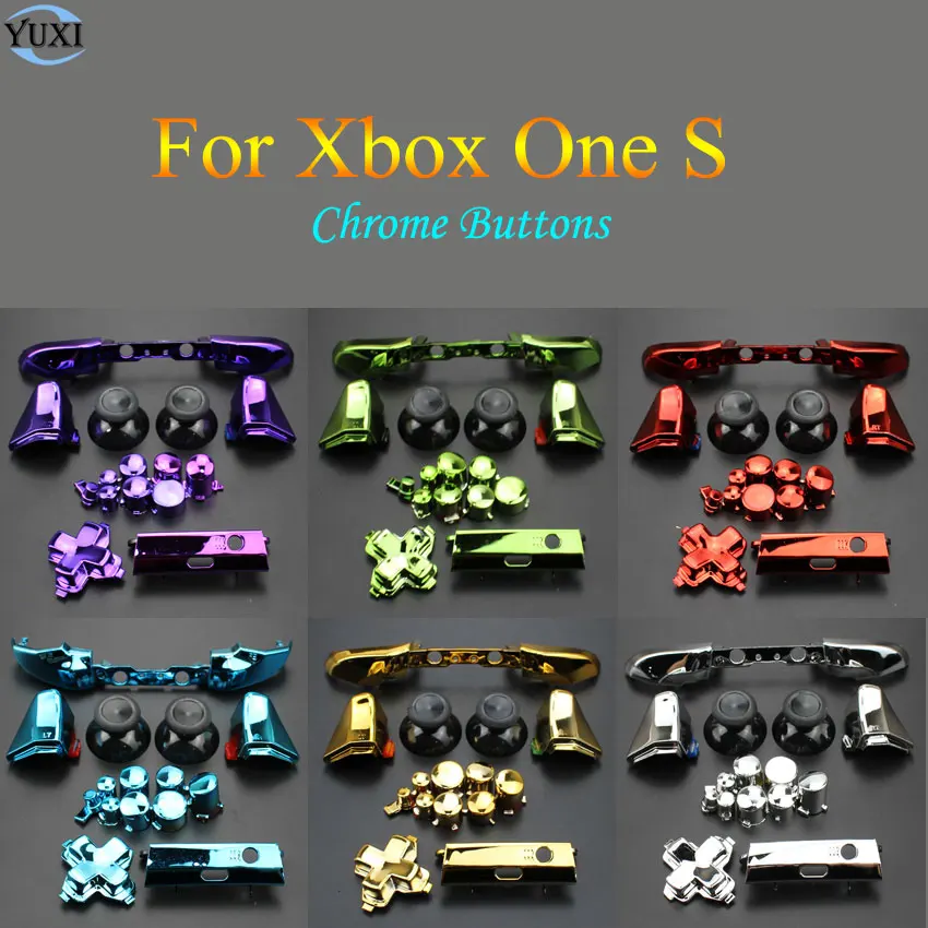YuXi полный набор хромированная кнопка Замена для Xbox One S Dpad ABXY триггер ручки части