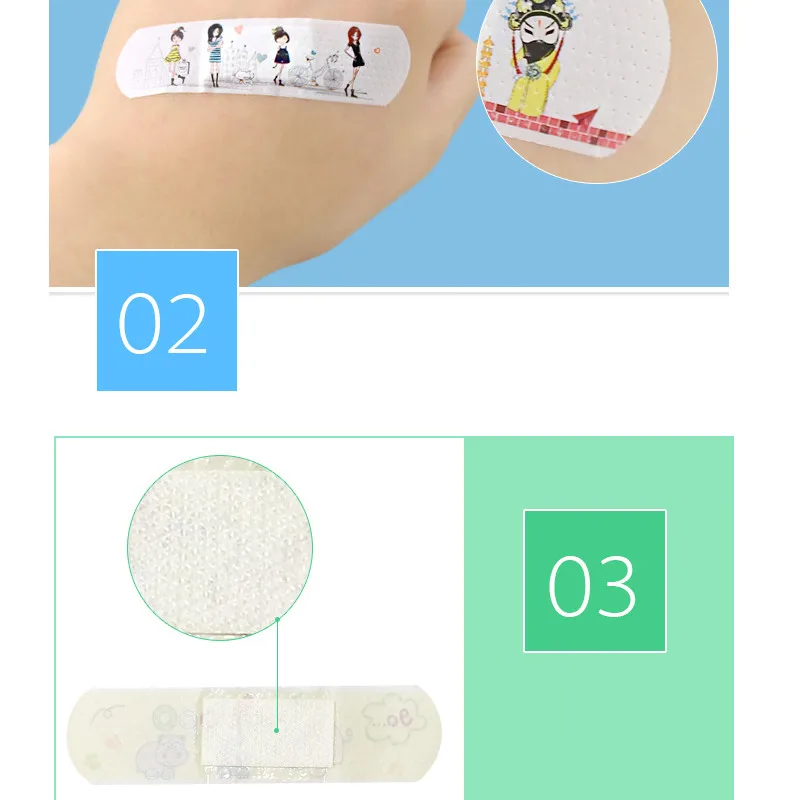 50 Pcsbox Cartoon PE Band Aid Breathable Hemostasis Adhesive Bandages First Aid supplies Band aid for Anti grinding feet (13)