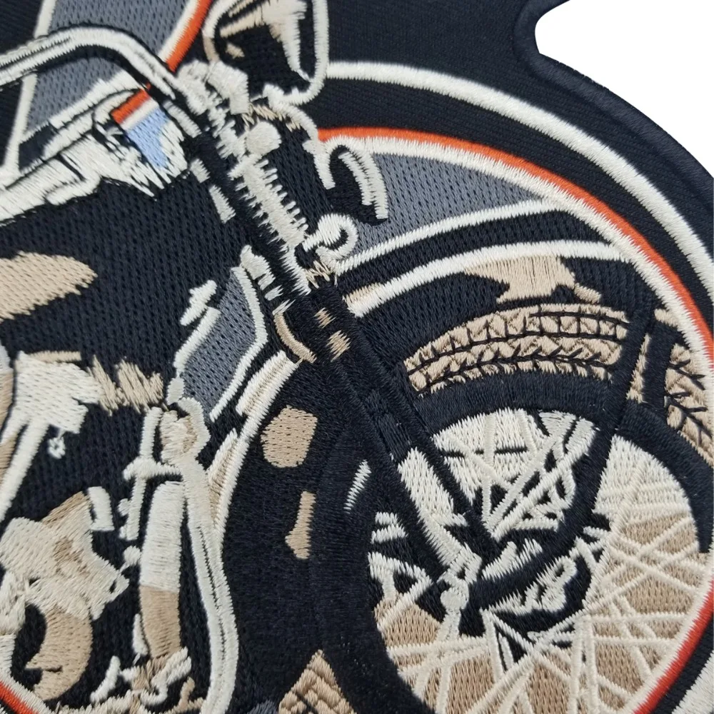 SEXY WOMAN MOTOR Biker Vest Rider Embroidered Iron On Back of Jacket Patch Black twill fabric Free Shipping DIY Eco-Friendly(3)