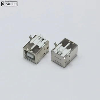 

5pcs USB Type B Female Plug Jack Printer D Shape Interface Connector 90 Degrees Curved Pin Socket