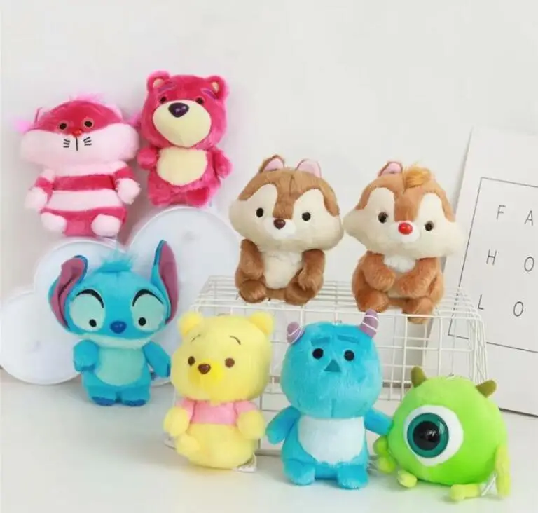 

cartoon stitch strawberry bear squirrel keychain 8-11cm doll stuffed toys cushion plush birthday christmas gift toy #1712