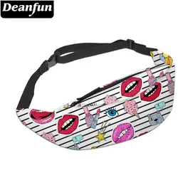 Deanfun 3D печатных поясные сумки в полоску красные губы поясная сумка с молнией безопасный для путешествий YB19