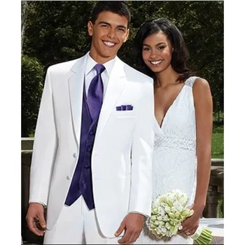 

Costume Homme Two Buttons Groom Tuxedos Notch Lapel Best Man Suit Groomsmanbridegroom Weddingprom Suits (jacket+pants+vest)
