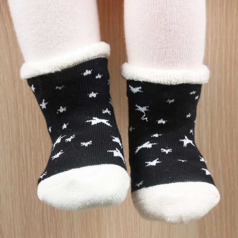 Детские зимние теплые носки хлопок толстые дышащие детские носки не скользящие для младенцев мягкие носки CS.72