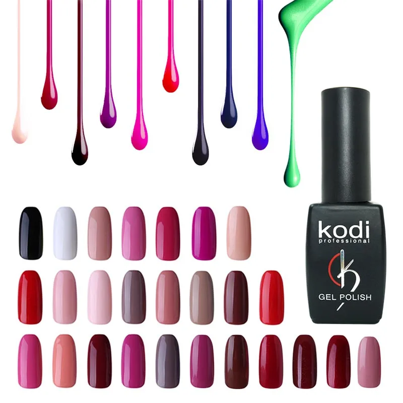 kodi gel lak 8ml color gel nail polish uv lakiery hybrydowe gellak base top esmalte permanente paznokcie unha oje primer nail