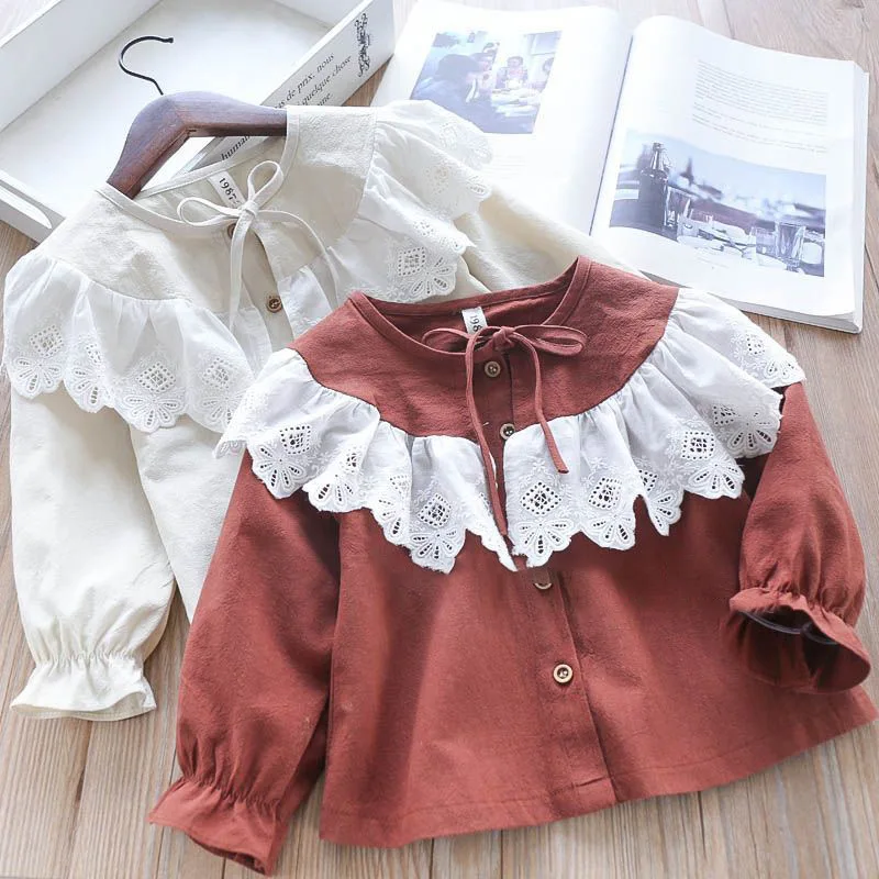 

2018 New Baby Shirts Infant Tops Lace Girls Shirt Children Cute Tops Toddler Fashion Shirts Autumn Long Sleeve Kid Blouses,#3444