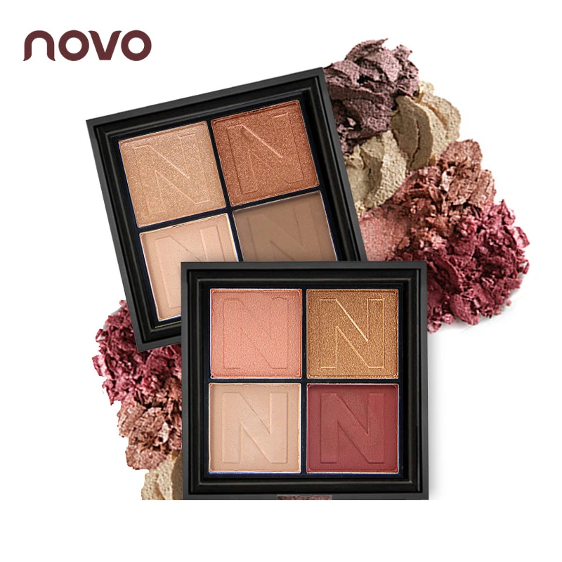 

NOVO Infinite Charm 4 Color Matte Glitter Eyeshadow Palette Professional Shimmer Cosmetic Naked Makeup Smoky Shining Eye Shadow