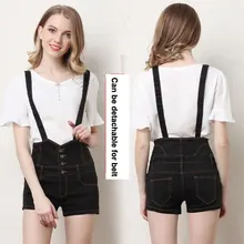 Европа новые летние Для женщин Мода Повседневное одной кнопки комбинезон Горячие Джинсы Шорты женские большой Размеры карманы Тонкий Короткие штаны