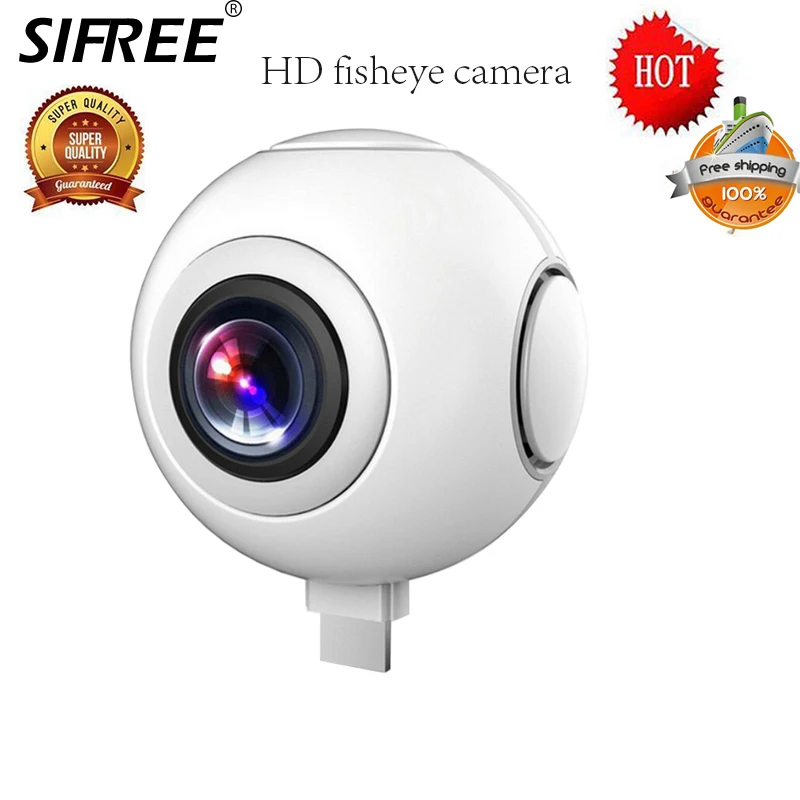720 degree HD fisheye mobile phone dual lens camera external vr panoramic camera For Remote Home Security System Monitoring