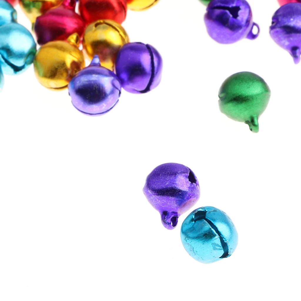 Set of 100 Pieces Lovely Colorful Jingle Bell DIY Craft Pendant Christmas Decoration Party Props Kits Kids Girls Adults Toys