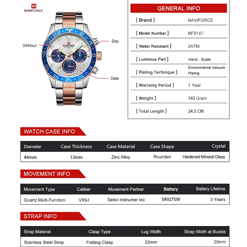 NAVIFORCE для мужчин s часы сталь Роскошные Horloge кварцевые мужские водостойкие