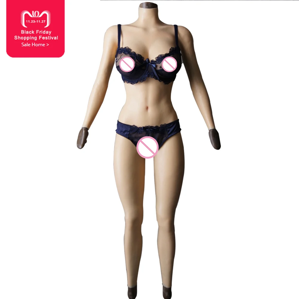 F Cup Solid Silicone Boobs Vagina Bodysuit For -9196