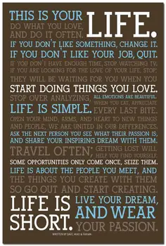 

NICOLESHENTING This Is Your Life - Motivational Quote Education Art Silk Poster Print 12x18 20x30 24x36" Office Decor 019
