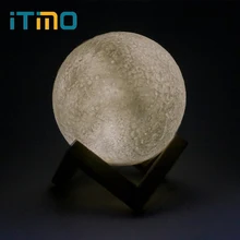 ITimo настольная лампа, новинка, светильник ing, креативный подарок, перезаряжаемый 3D лунный Ночной светильник, лунная лампа, лампа для спальни, украшение дома, светильник ing