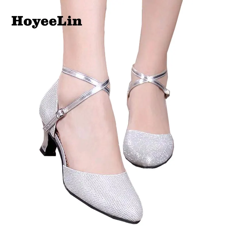 Buy HoYeeLin Women's Ballroom Party Glitter Dance Shoes Closed Toe Tango Waltz