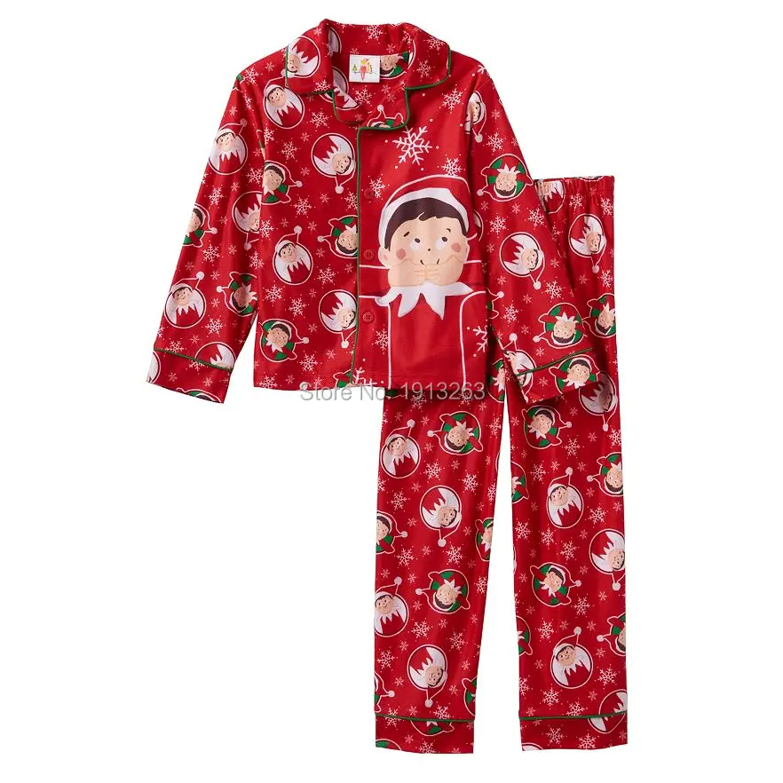 Big Boy Red Clothing Set Kids Autumn Winter Christmas Pajamas Sets Children Xmas Sleepwear