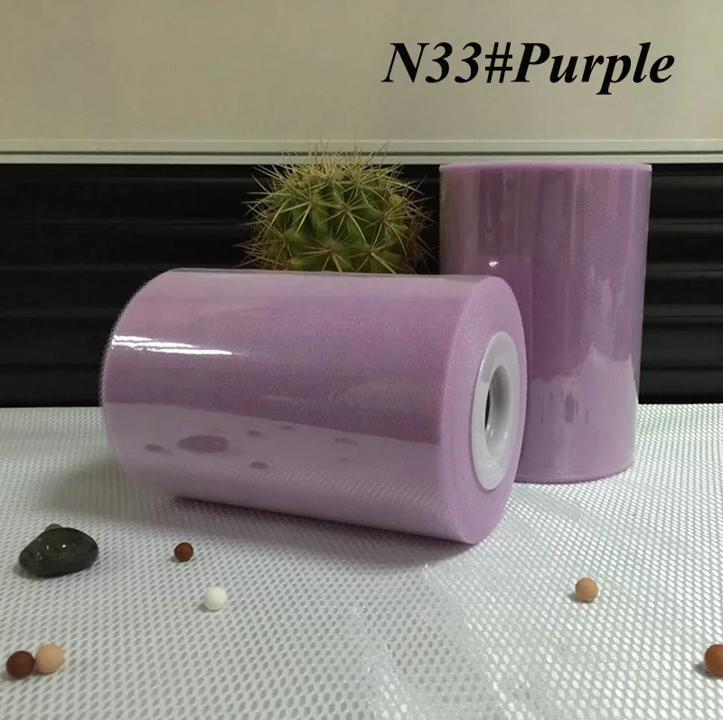 

100% nylon Purple color tutu tulle roll 6"*100yards