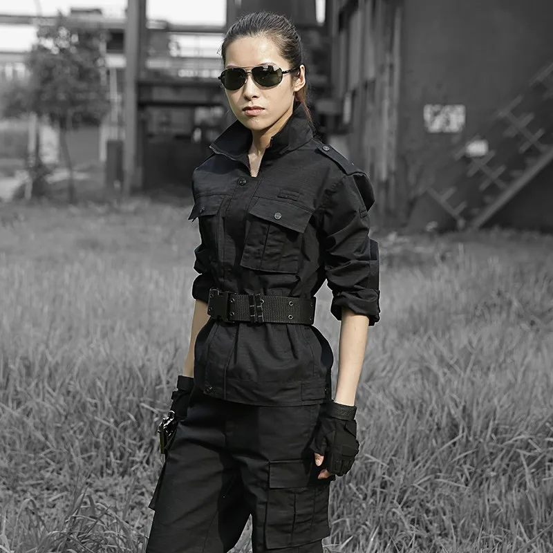 Черная охотничья одежда мужская Военная Униформа охотничья одежда тактическая боевая рубашка+ брюки карго Открытый армейский Ghillie костюм для женщин