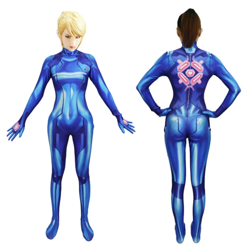 Комбинезон для косплея аниме Samus Zero Metroid Prime женский костюм воина фанатов фильмов