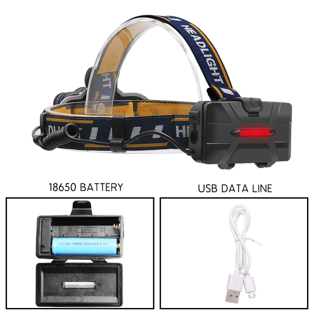 PANYUE 10 шт. налобный фонарь 5000 люмен фара 2T6 + 2XPE + 2COB USB Перезаряжаемый головной фонарик использовать 2*18650 перезаряжаемый аккумулятор