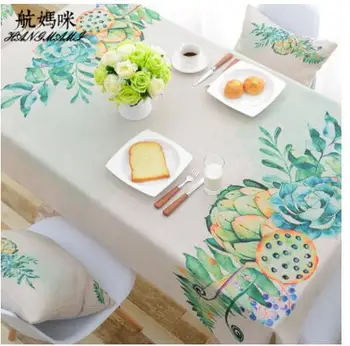 

Nordic tropical fruit printed table cloth durable cotton linen table cover decorative tablecloth household decor