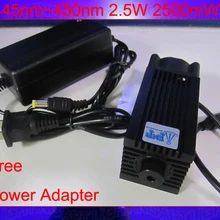 Источник питания 2500 мвт/2,5 Вт 450нм Фокусируемый синий лазерный модуль Диодная лазерная резка гравировка гравировальный станок для резьбы ttl ЧПУ регулировка