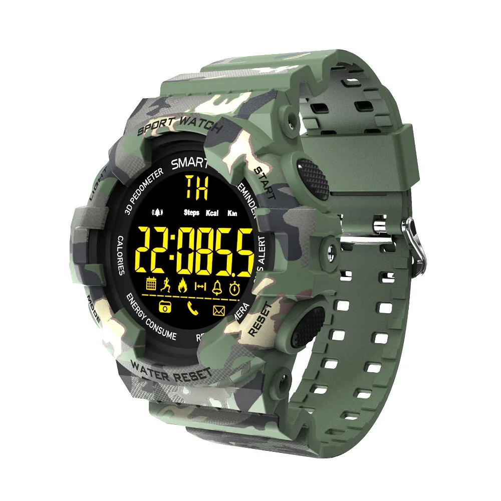 Спортивные Смарт-часы BM18 модные уличные камуфляжные Bluetooth умные часы фитнес датчик движения Будильник водонепроницаемые наручные часы - Цвет: Green