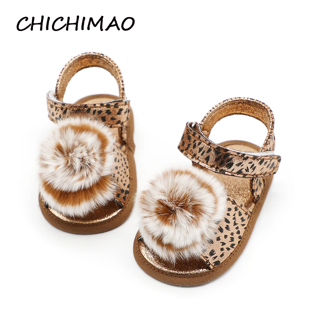 

Flower First Walkers Summer Panther Baby Shoes Baby Girl Animal Print Soft Soled Princess Crib Shoes Prewalkers