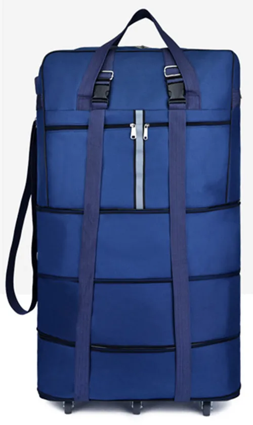 Us 63 98 20 Off Large Capacity Folding Travel Bag Oxford High Quality Waterproof Study Abroad Moving Luggage Air Carrier Bags 36 Inch 6 Wheels In