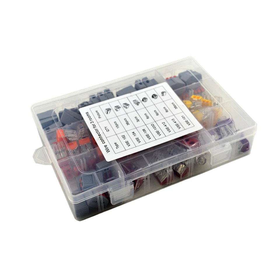 (110pcs/box) mini fast WAGO Connector set Mixed Models Universal Compact Wire Wiring Connector 2 pin Conductor Terminal Block (110pcs/box) mini fast WAGO Connector set Mixed Models Universal Compact Wire Wiring Connector 2 pin Conductor Terminal Block
