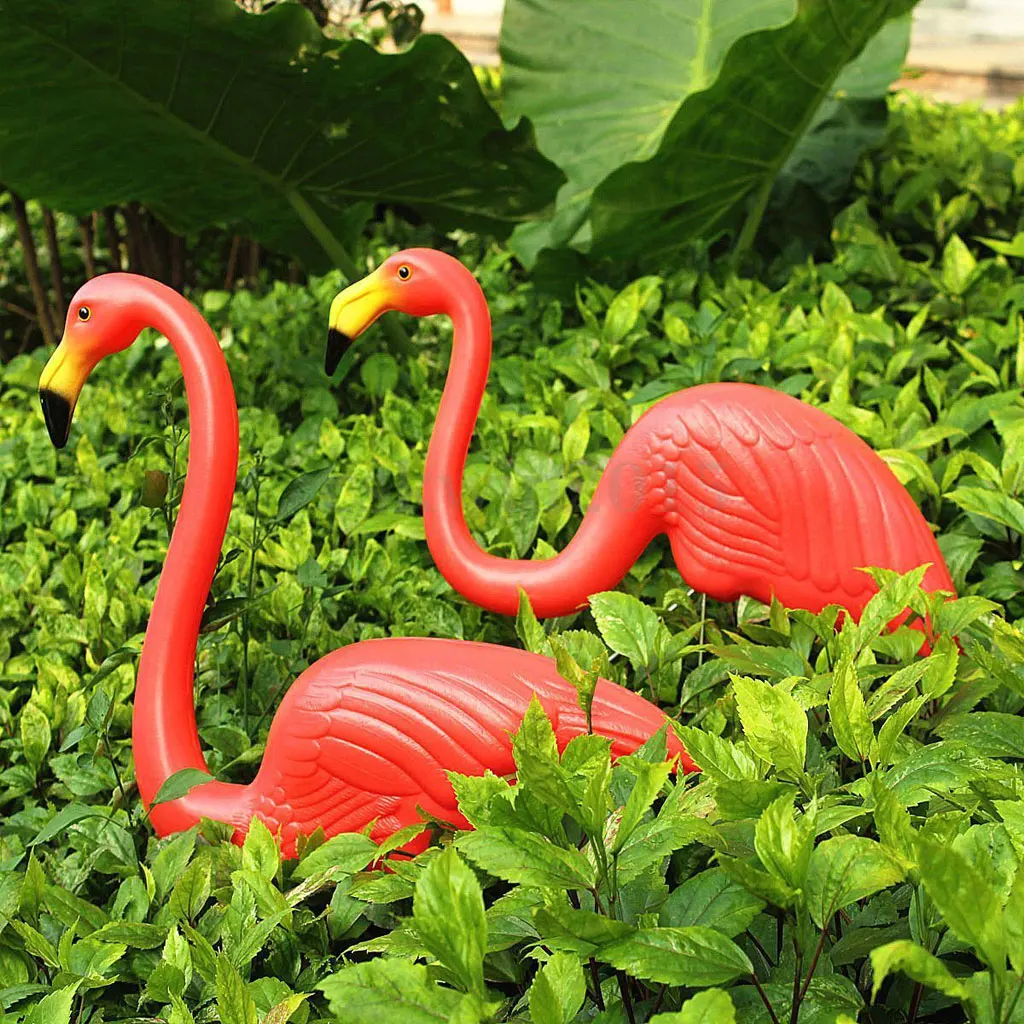 Flamingo Artificial Feather Bird Animal Yard Garden Lawn Art Ornaments Decor