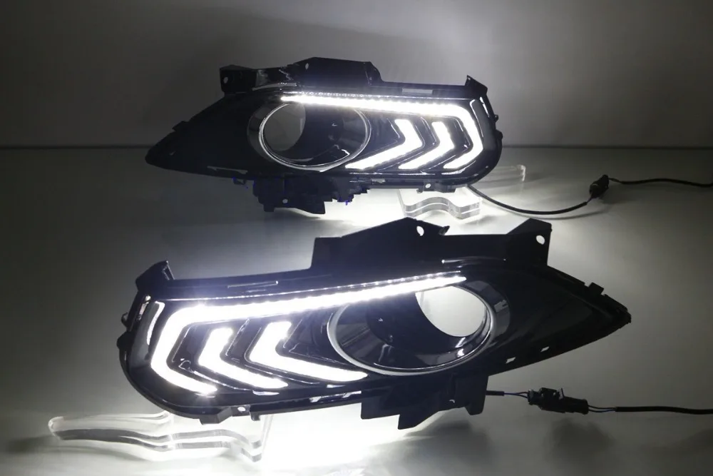 QDAEROHIVE автомобильный DRL Светодиодный дневной ходовой свет с поворотным желтым сигнальным реле водонепроницаемый для Ford Mondeo Fusion 2013