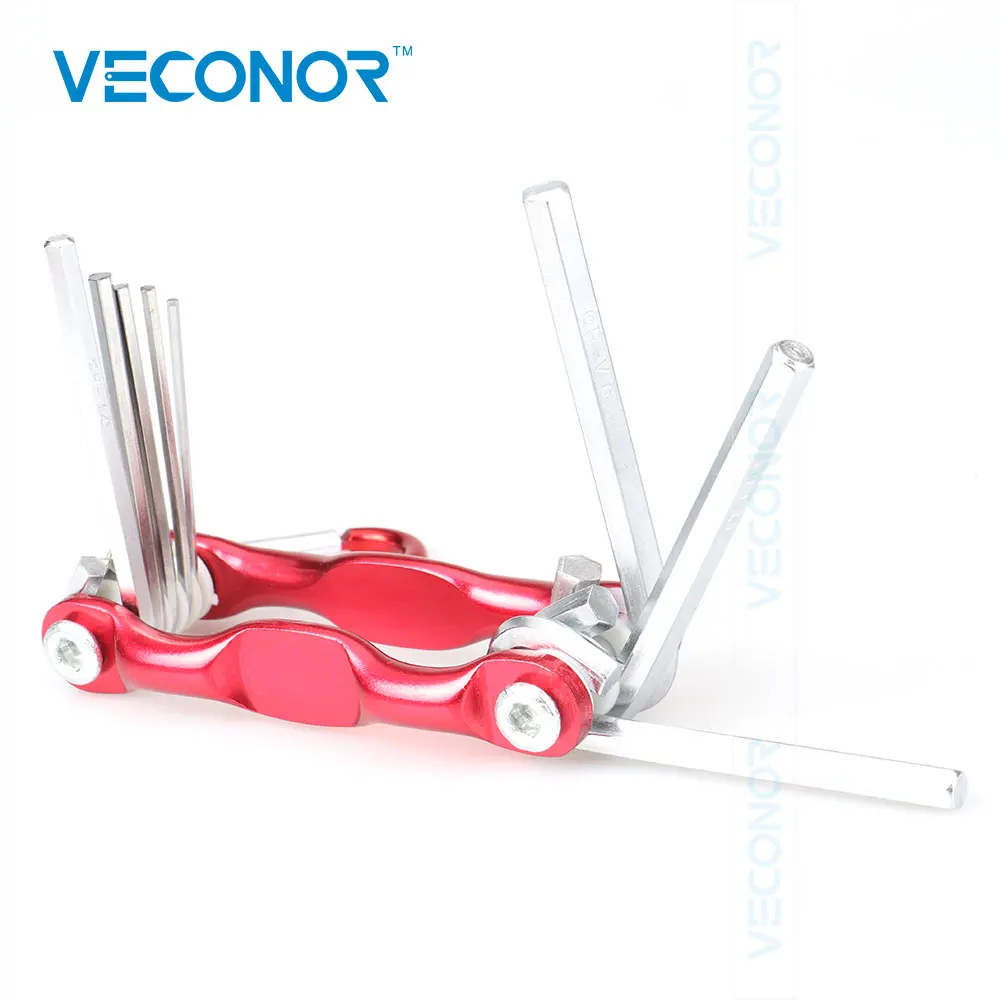 

Veconor 1.5 2 2.5 3 4 5 5.5 6mm Aluminum Folding Hex Key Set With Carabiner Allen Key Pocket Set