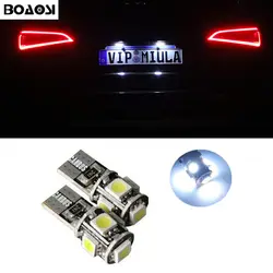 Boaosi 4x Супер яркий светодиодный W5W 5050smd автомобилей Canbus без ошибки номерной знак света для KIA RIO K2 K5