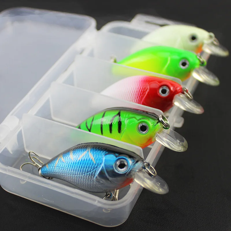 

1set Minnow Lures 5 Colors 7.5cm 7g Crankbait Simulation Bait Fishing Gear