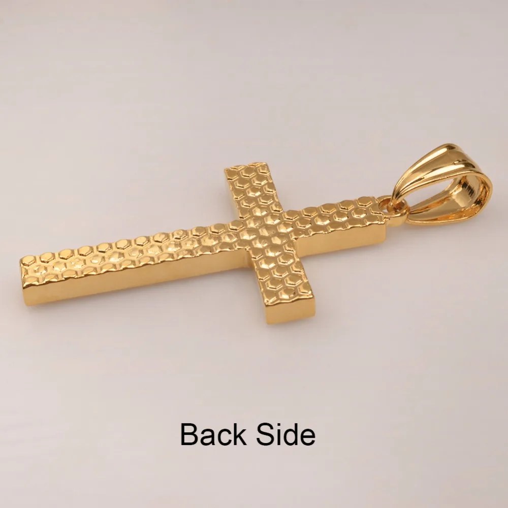 Anniyo цвета золота крест кулон Цепочки и ожерелья для Для женщин Подвески Кресты ювелирные изделия Для мужчин Христианство распятье религиозное подарки#065702