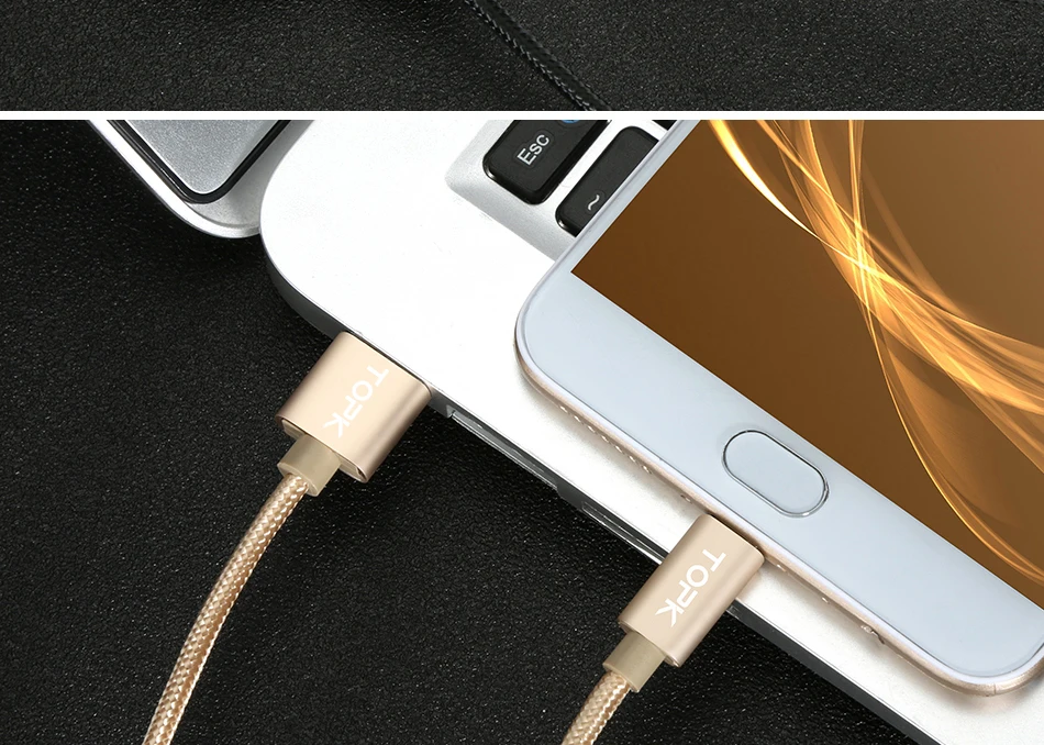 TOPK Micro USB кабель для быстрой зарядки и передачи данных для samsung, Xiaomi, huawei, LG, Android usb зарядный кабель Microusb для зарядного устройства