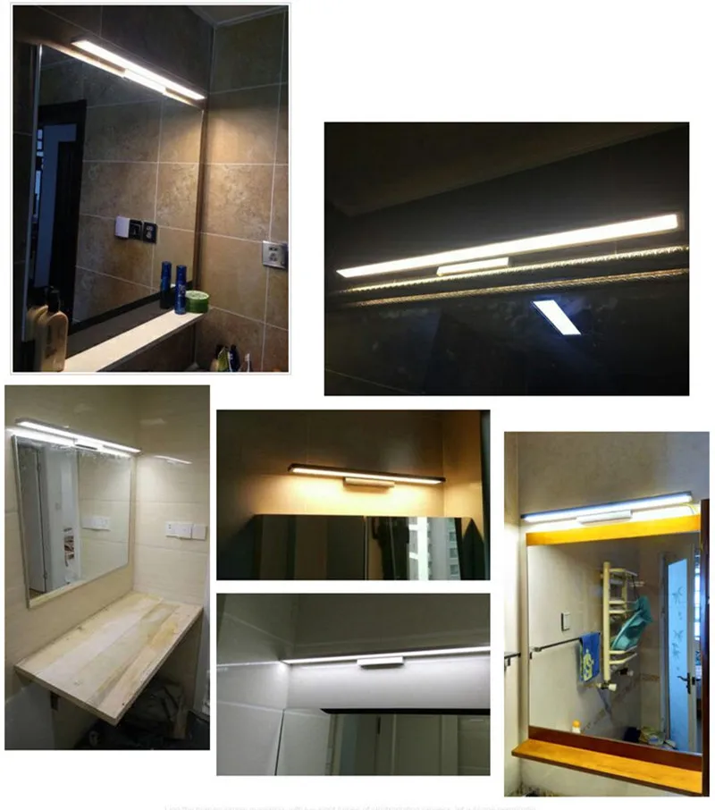 LED Mirror front lamp bathroom Wall light lamps mirror Stainless Steel Indoor led lighting Fixture