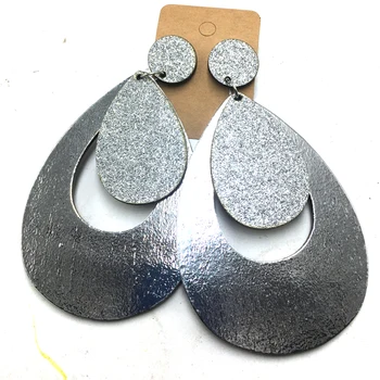 

5pairs/lot Shinny Drop Wooden Earrings can mixed 2 designs
