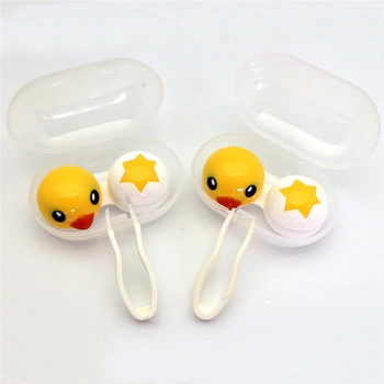 

1Pcs Hot Sale Cute Small Duck Portable Pocket Contact Lens Case for Travel Contact Lenses Box Accessories Wholesale