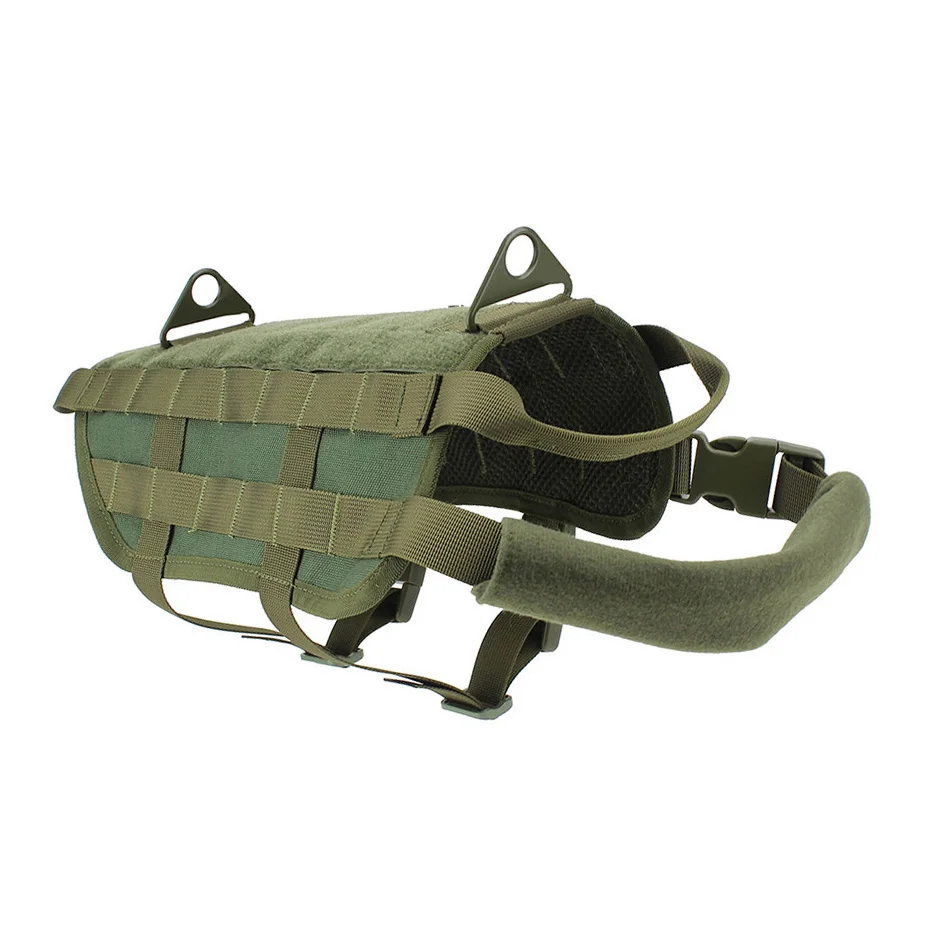 Многофункциональный полиции K9 тактический военный 1000D нейлоновая Системы собачий ошейник "собачья жилетка, одежда нагрузки" Медвежья "упряжь XS-XL - Цвет: Olive Drab