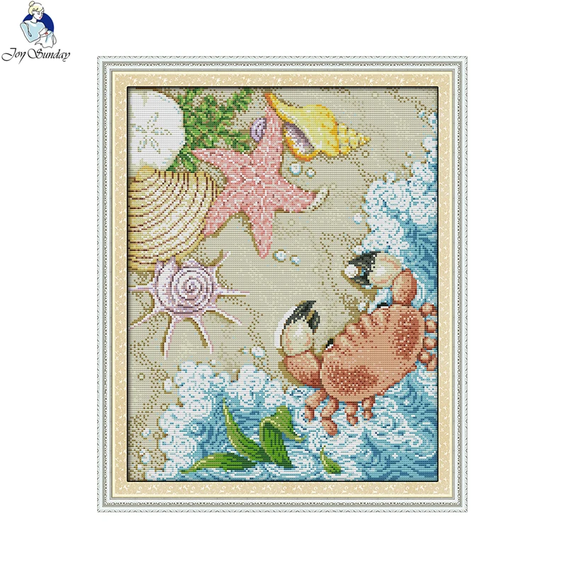 

Needlework 14CT 11CT Count Print On Canvas Cross Stitch Schemes Home Decoration The Beach DIY Handmade Crafts Factory Wholesale