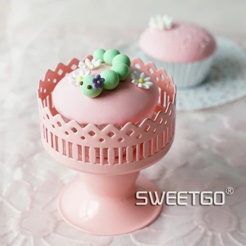

Paper Cup Cake Exhibition Frame Pink Colour Cake Wedding Prop Dessert Platform Mini Frame Cake Disc