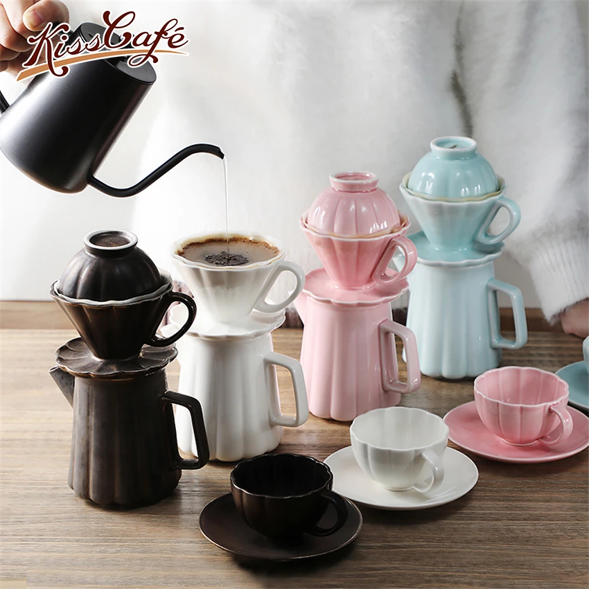 

Petal Dripper Ceramic Cup Coffee Maker V60 Coffee Drip Coffee Brewer Pink/Green/Yellow Espresso Filters Coffee Accessories