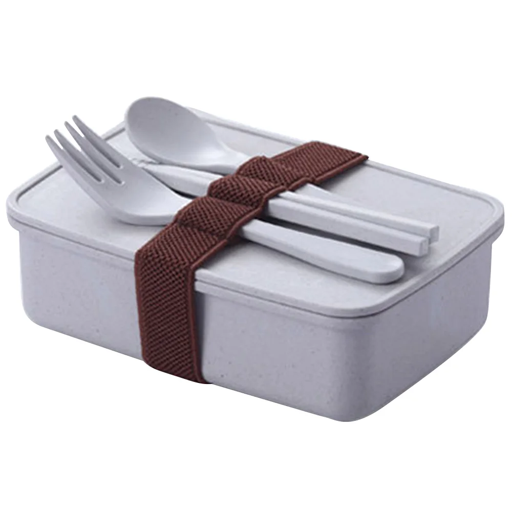 

Portable Lunch Box Bamboo Fiber Food Storage Container Microwave Oven Bento Boxes Dinnerware Lunchbox 4 Colors