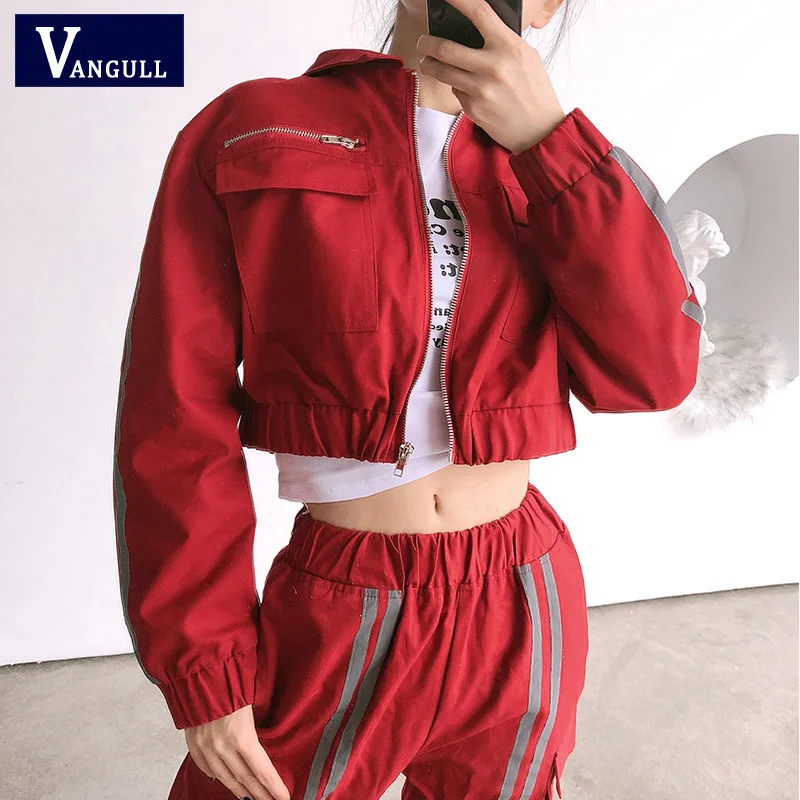 Vangull новая верхняя одежда укороченный бомбер для женщин патч с длинным рукавом