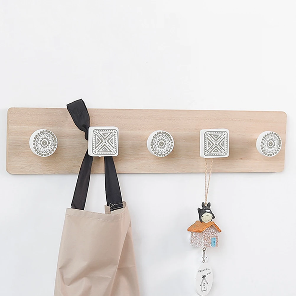 1Pc Hook Rack Hanging Tool Door Pothook with 5 Hooks for Living Room Bedroom Bathroom
