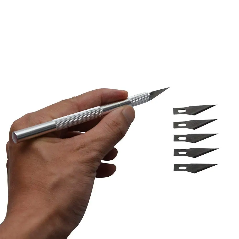 FOSHIO Ручка DIY резьба нож+ 5 шт. дополнительные лезвия Виниловые наклейки для автомобиля пленка режущий инструмент Деревообработка скульптура скальпель художественный нож
