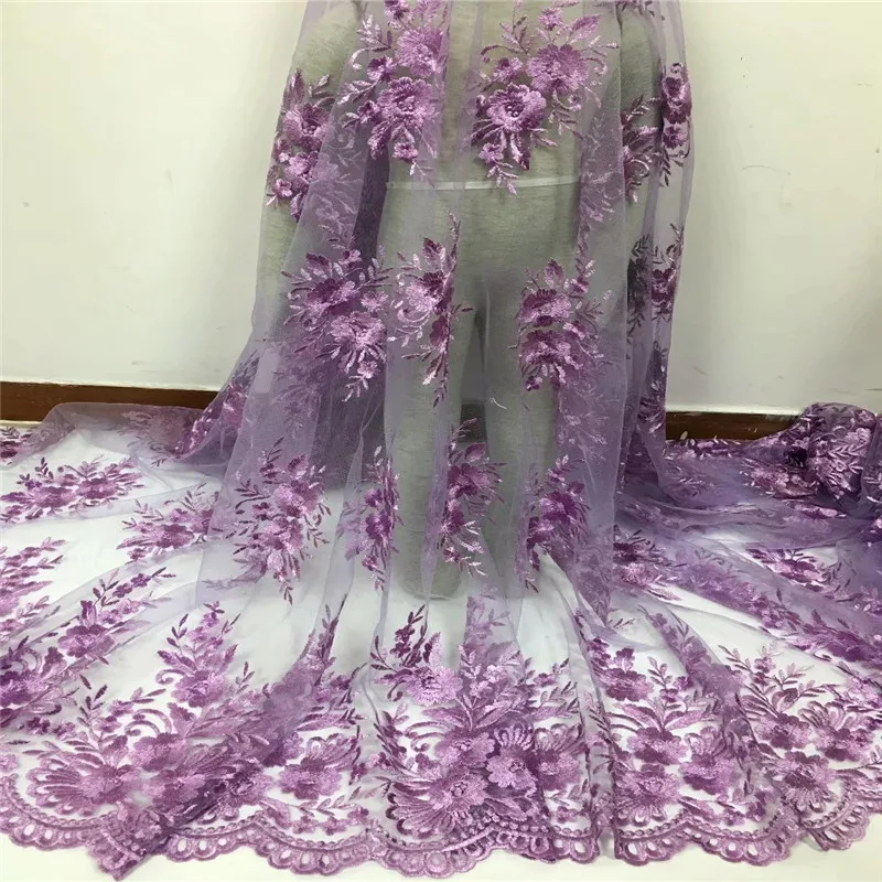 

5yards high quality Nigerian french lace embroidered tulle lace fabric for wedding dress,2018 Russia African lace fabric YD92032